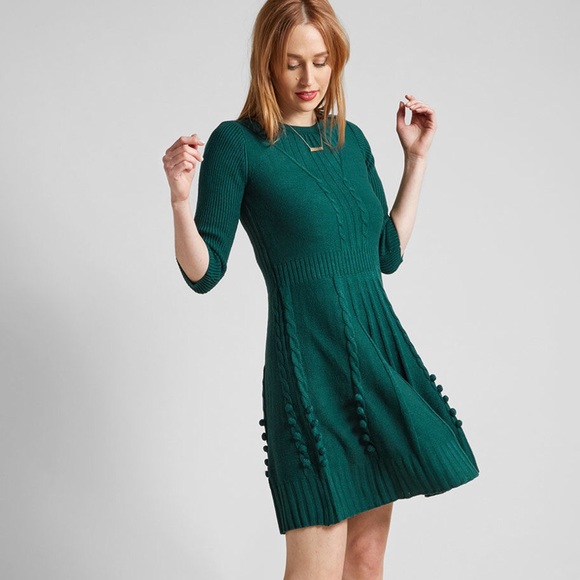 forest green sweater dress
